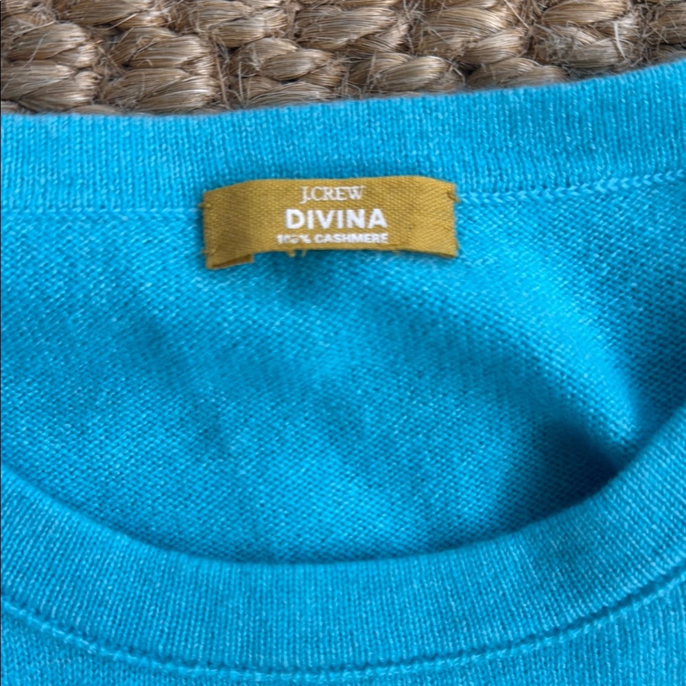 J. Crew Blue Cashmere Crewneck Sweater Knit Casual - Picture 2 of 5